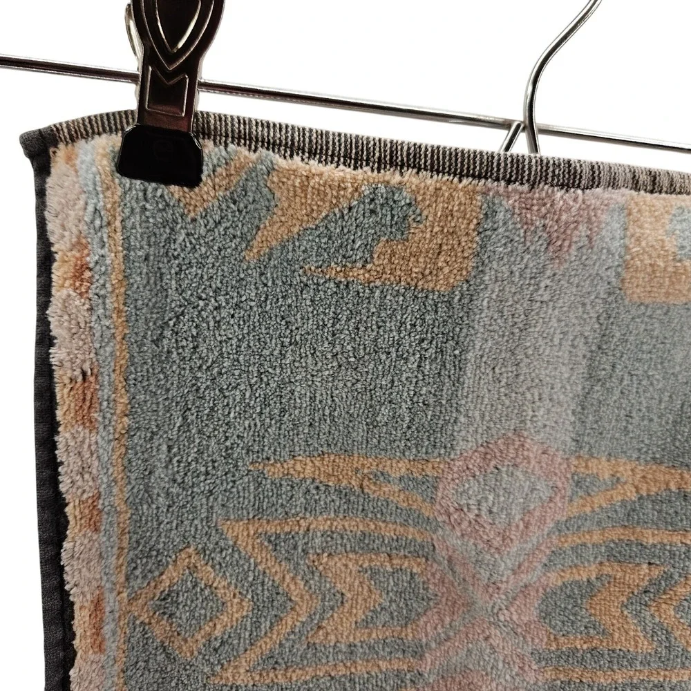 Cotton Aztec Print Wash Cloth‎ Pre Owned Vintage Turquoise Orange Pink No Tag